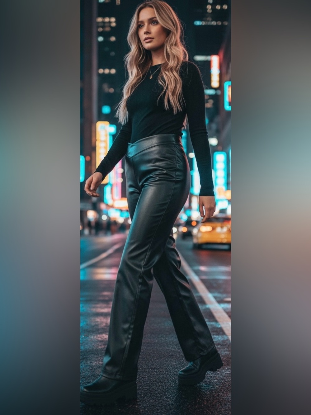 Sofia Jeans Women's Faux Leather Bootcut Pants in Black Size 20